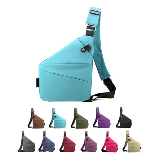 VIED Light Blue Anti Theft Crossbody Handbag, High Capacity, for Cyclists & Adults, Unisex, 31*23cm/12.20*9.05 inches