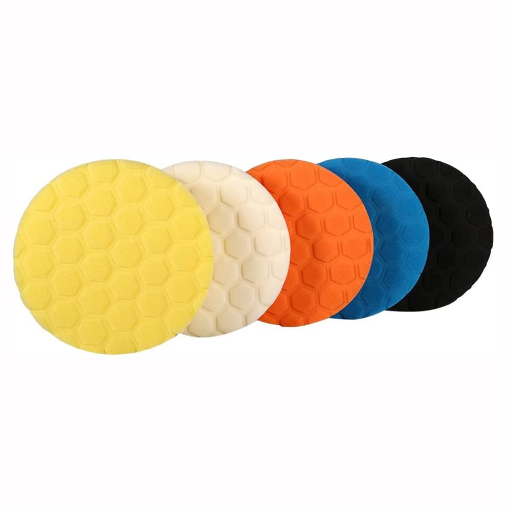 5 Spugne Lucidanti Per Auto Da 15 Cm - Kit Lucidatura Professionale