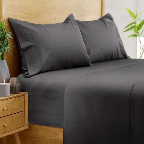 DREAMCARE 100% Viscose from Bamboo Sheets King Size - 4 Pc Luxury Cooling Sheets for Hot Sleepers, King Size Bed Sheets Set, Viscose from Bamboo Sheets Set (Gray) - Thumbnail 5