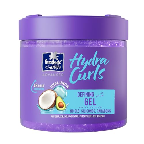 Parachute Advansed Hydra Curls Defining Gel with Avocado Coconut & Hyaluron for Flexible Hold and Frizz control with Hydration | 300 ML | No Sulphates No Parabens 0% harmful chemicals