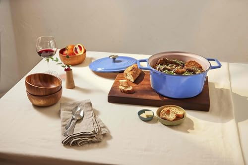 Misen 7 QT Enameled Cast Iron Dutch Oven - Chip-Resistant Enamel Coating - Thick Iron Core For Heat Retention - Large Cooking Surface - Oven Safe, Induction Compatible - Traditional Lid, Gray by Misen - Used condition - Image 5