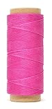 Mandala Crafts 0.45mm Leather Sewing Hand Stitching Jewelry Craft Round Waxed Thread String Cord (0.45mm, Hot Pink)