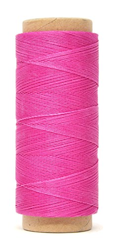 Mandala Crafts 0.45mm Leather Sewing Hand Stitching Jewelry Craft Round Waxed Thread String Cord (0.45mm, Hot Pink)