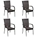 vidaXL 4X Chaises Empilables d'Extérieur Chaises de Jardin Sièges de Terrasse Chaises de Patio Sièges de Salle à Manger Résine Tressée Marron