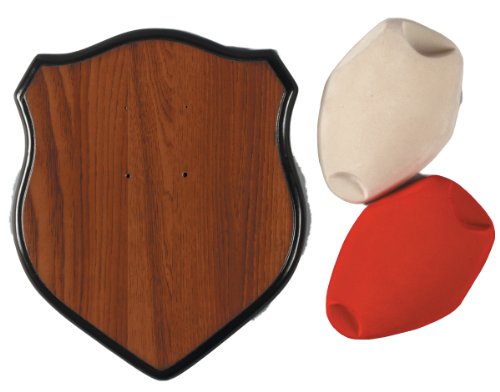 Hunters Specialties Deer Antler Mounting Kit - Hunting Easy-To-Assemble Wood Plaque Deer Mounting Kit with Red & Cream-Colored Skull Cover, Hardware Included by Hunters Specialties - Used condition - US$17.42