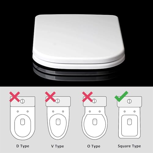 Couvercle de remplacement carré en PP robuste pour WC moderne - 7