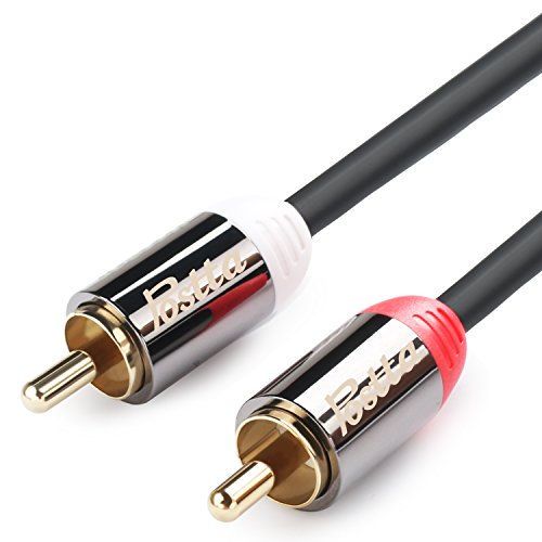 Postta 2Rca To 2Rca Stereo Audio Cable (10 Feet) Male To Male Gold Plated Dual Shielded 2Rca Cable -Black #TOP4