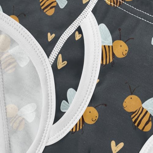 Wusikd Cute Bees Boys' Underwear Cotton Hearts Boys Briefs Soft Toddler Underwear 2T 5