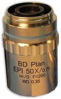 MEIJI TECHNO AMERICA MA926 Plan Epi Objective, BD50X, 0.75 N.A, 0.38 mm W.D, 22 mm F.N