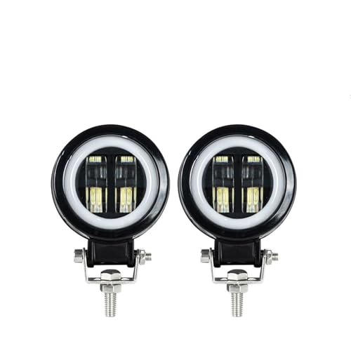 Faro De Motocicleta Faro Antiniebla LED Conducción Diurna 3'' 20 W Halo Motocicleta Para ATV 12 V 24 V SUV Trabajo(2x white and blue)
