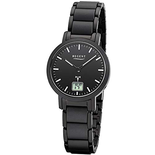 Damenuhr Funkuhr Saphire Glas Edelstahl IPB Black IP FR-266