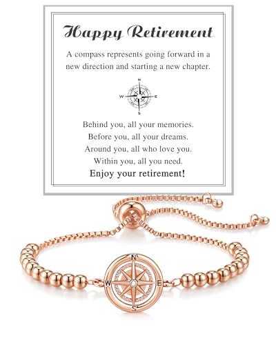 Shonyin Retirement Gifts for Women 2025 — A Meaningful Compass Bracelet That’s Perfect for Coworker, Teacher, Or Friend. Ideal for Farewell, Going Away, Or Goodbye