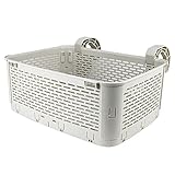AUKCA Poolside Storage Basket, Pool Cup Holder, Above Ground Pool Accessories, for Most Frame Pools(Beige)