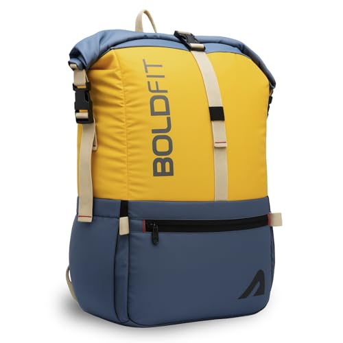 Image of Boldfit Rolltop Bags for Mens 45 Ltrs+ Unfolded Backpack for Men Travel Backpack for Women with Sleeve Separator Travel Bag for Men Pack for Outdoor, Office Lightweight Smart Backpack