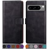 SUANPOT [RFID Schutz für Google Pixel 8 Pro 5G Hülle PU Leder Handyhülle Lederhülle Klapphülle Kartenfach Flip Cover für Pixel 8 Pro Handy hülle Leather Wallet Phone Hülle Schwarz