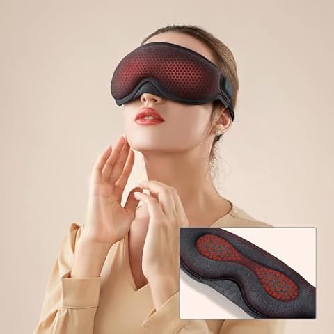 Cordless Heated Eye Mask, Dry Eye Mask, Type-C Eye Heating Pad, Portable Eye Warm Compress with 720mAh Battery Relieve for Dry Eyes, Stye Cover