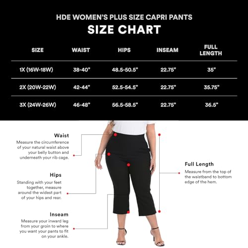 HDE Plus Size Pull On Capris for Women3
