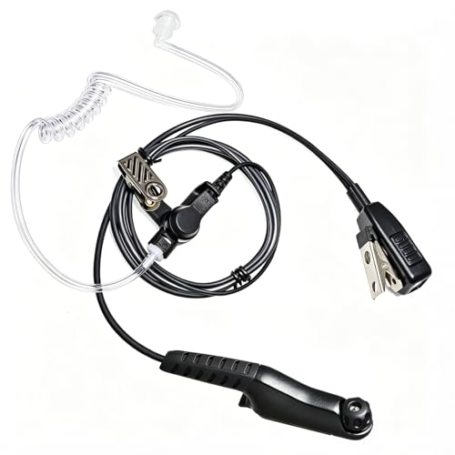 Auriculares para Motorola APX y N30 ideales para seguridad discreta con cable negro
