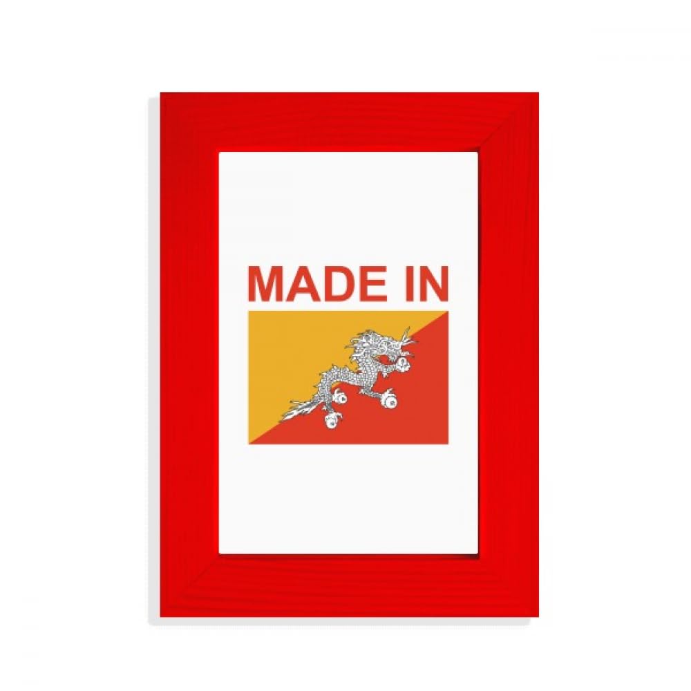 Cadre photo rouge Bhoutan Country Love en bois pour decoration voyage