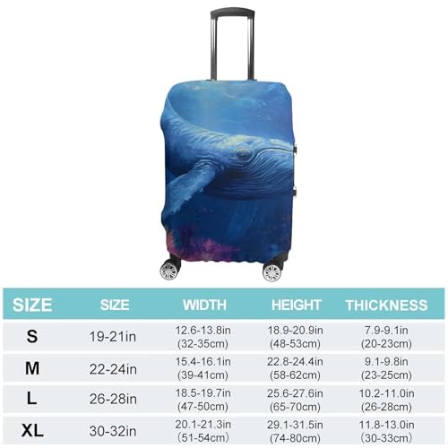 Blue Whale Swimming Coral Reefs Ocean Luggage Covers Washable Travel Suitcase Cover Elastic Baggage Protector2