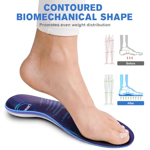 Image of Arch Support Insoles for Flat Feet, Work Boots, Plantar Fasciitis Relief