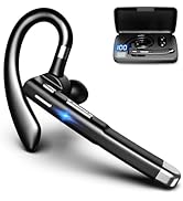 Bluetooth Headset, Wireless Headset with Microphone, Earpiece Suitable for Driving/Office/Busines...