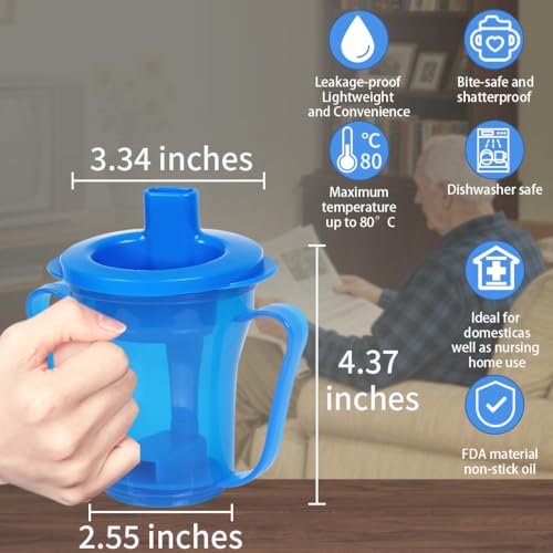 Image of Dysphagia Regulating Drinking Cup, Prevent Choking for Dysphagia /Dementia /Elderly,Dispenses 5cc or 10cc of Liquid Each time,Spill-Proof
