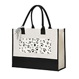 JBYJBX Bolsa de lona con estampado de huesos y patas, regalo para mujer, ecológica, para oficina, compras, playa, viajes