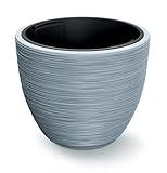 Tymar Blumentopf mit Einsatz, Blumenkübel aus Kunststoff, Übertopf, Pflanzkübel Gross (DBFU Grau,ø 40 cm)