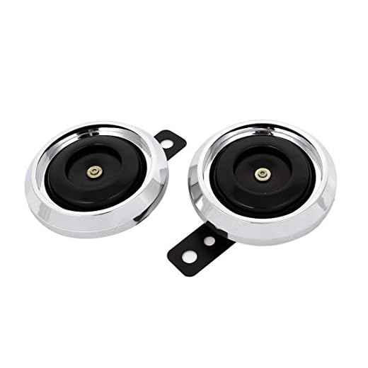 Sourcingmap 105Db 12V 1,5A Cromada Pequeña Bocina de Moto Coche Trompeta 83mm