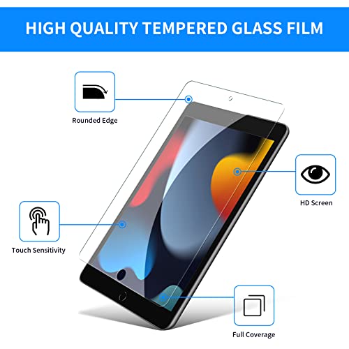 Avakot 2 Pack Screen Protector For Ipad 10.2 | Tempered Glass Film Compatible With Ipad 9Th Generation 10.2 Inch 2021/2020 | Anti- Scratch Sensitive Dropproof Screen Protector For Ipad 8Th/7Th Gen #TOP2