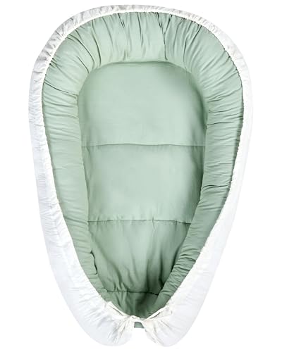 Beliani Babynest Baumwolle 55 x 90 cm grün