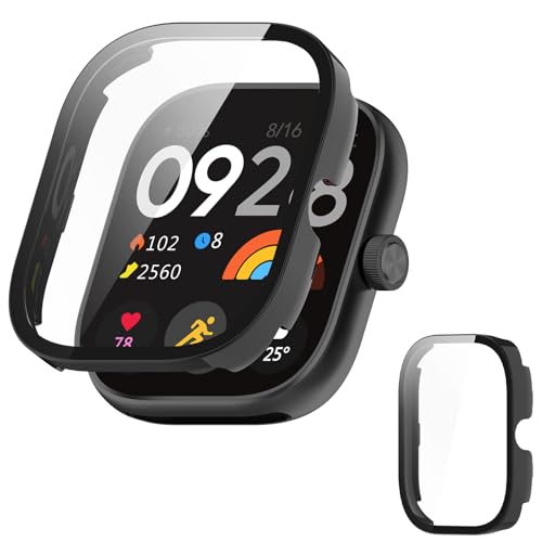 YIYAOLE Kompatibel mit Xiaomi Redmi Watch 5 Schutzhülle,PC Hülle mit Bildschirmschutzfolie Kompatibel für Xiaomi Redmi Watch 5,Anti-Fall Kratzfeste Abdeckung Schutz Hülle(Schwarz)