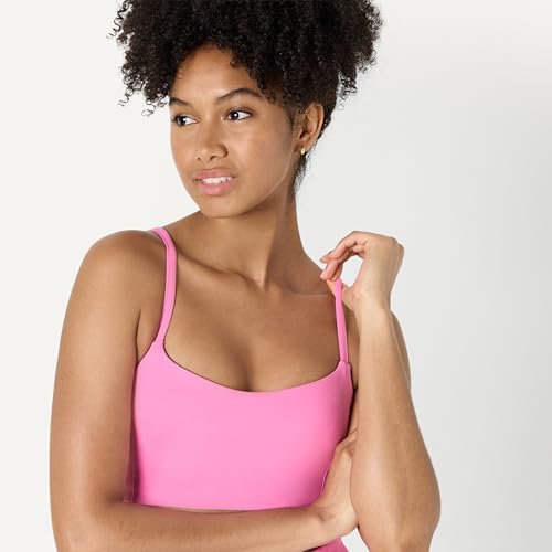 Image of Amazon Essentials Women's Active FormFlex Buttery Soft Light Support Sweetheart Neck Yoga Sports Bra with Removable Cups, Breathable, Moisture Wicking