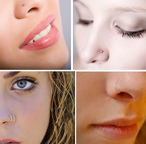 Zzhdcc 26Pcs Nose Hoops For Women Men L Shaped Nose Stud Screw Shaped Nose Piercing Jewelry (Multi-26Pcs) #TOP1