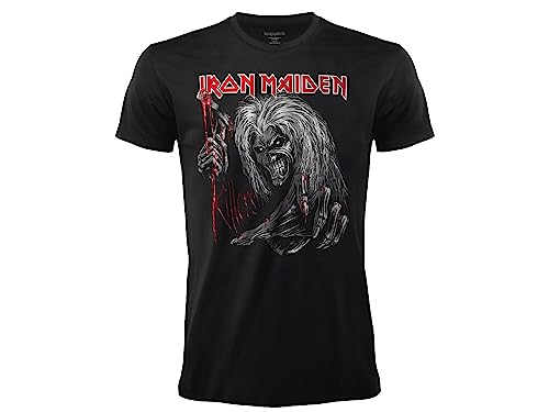 Camiseta Iron Maiden Killers Oficial Rock Negra. Banda de Metal Pesado. Algodón. Unisex. Adulto Niño. (XL)