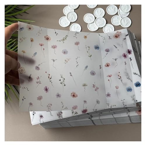 Papier vélin à petits motifs fleurs création faire-part