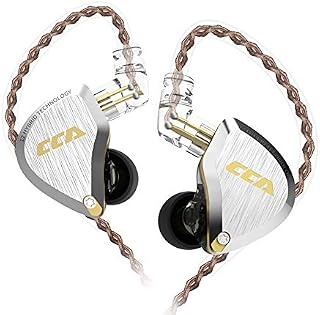 CCA C12 in-Ear Monitors, 5BA+1DD Hybrid HiFi Stereo Noise Isolating IEM Wired Earphones/Earbuds/Headphones
