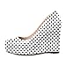 Joseywade Wedges Heels for Women Platform Heel Closed Round Toe Heels Pumps Slip On Wedge High Heel Shoes 4 Inch for Work Office Party Wedding Polka-Dot US Size 8.5