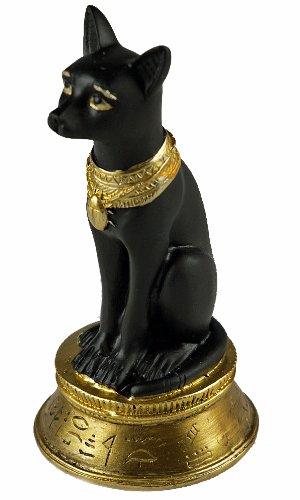 Egyptian Black Gold Bast Cat Figurine Ornament