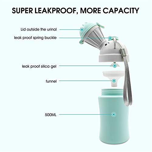 Travel Potty, Portable Elephant Leakproof Urinal Emergency Toilet Pee Bottle Cup Jar for Toddlers Kids Baby Boys and… - Image 6