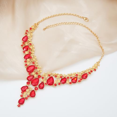 CSY Elegant Crystal Costume Jewelry Sets Flower Bridal Necklace Earrings Stretch Bangle Set for Bride Bridesmaid Wedding Dress Accessories3