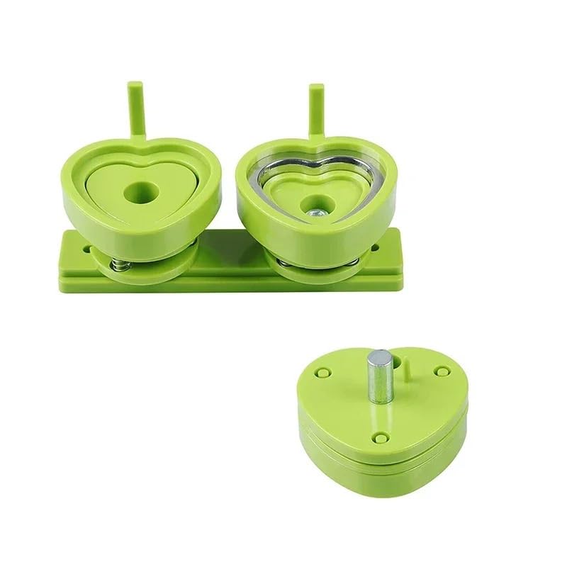 Molde de Insignia en Forma de corazón Rosa Verde de 57 mm for máquina for Hacer Botones de Insignia de Estilo Deslizante(Pink)