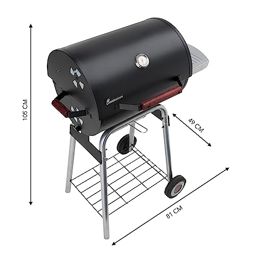Schickling Holzkohlegrill Landmann Grillwagen mit Temperaturanzeige