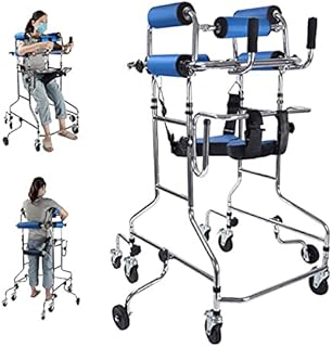 Rehabilitation Standing Frame, Standing Walkers for Seniors with seat and Double Underarm Support