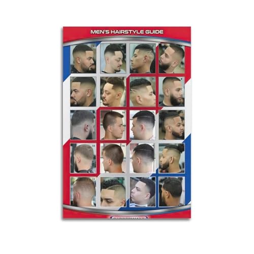 Grooming Guide Poster Ultimate Mens Haircut Chart for Barbers Stylists Shop Decor Wall Art Gift Idea(Unframed,16x24inch(40x60cm)