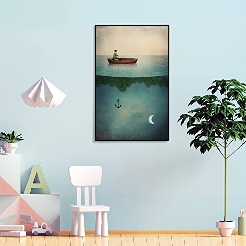 Art Posters Entertainment Dream Poster Surrealism Poster Wall Art Paintings Canvas Wall Decor Home Decor Living Room Decor Aesthetic 16X24Inch(40X60Cm) Frame-Style #TOP3