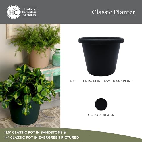 image for The HC Companies Classic Round Plastic Plant Pot w/Rolled Rim - Lightw