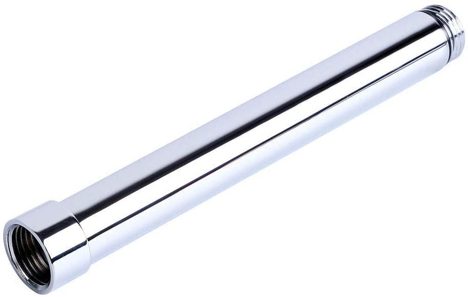 JRJUBBJR 3.9 Inch G1/2 Shower Arm Extension, Shower Head Extender Arm - Lowers Existing Shower Head/Handheld Shower Unit - All Solid Metal Construction with Brass Connector (Chrome)