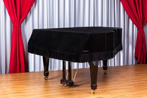 Clairevoire Grandeur: Premium Velvet Grand Piano Cover for Yamaha GC3, 6 feet 1 inches (187cm) | Handcrafted | Luxury-grade Velvet | Anti-dust/blemish/scratch | Climate Protection | Black
